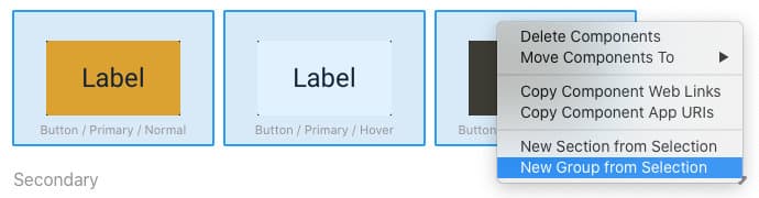 Create components groups